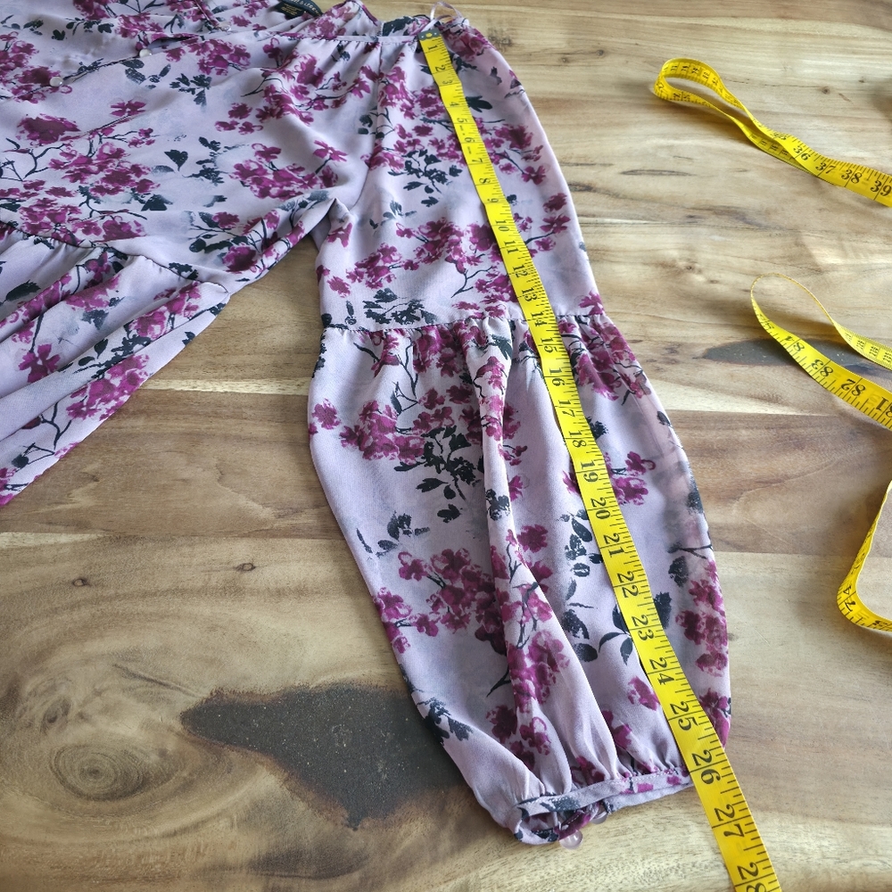 Love & Legend Pink Floral Chiffon Blouse - Picture 13 of 16